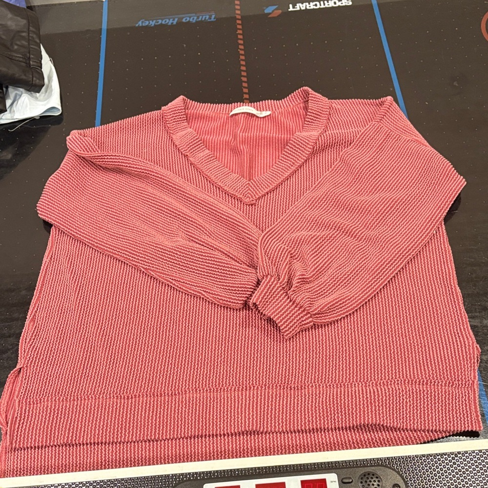 Altar'd State Pink V-Neck Blouse